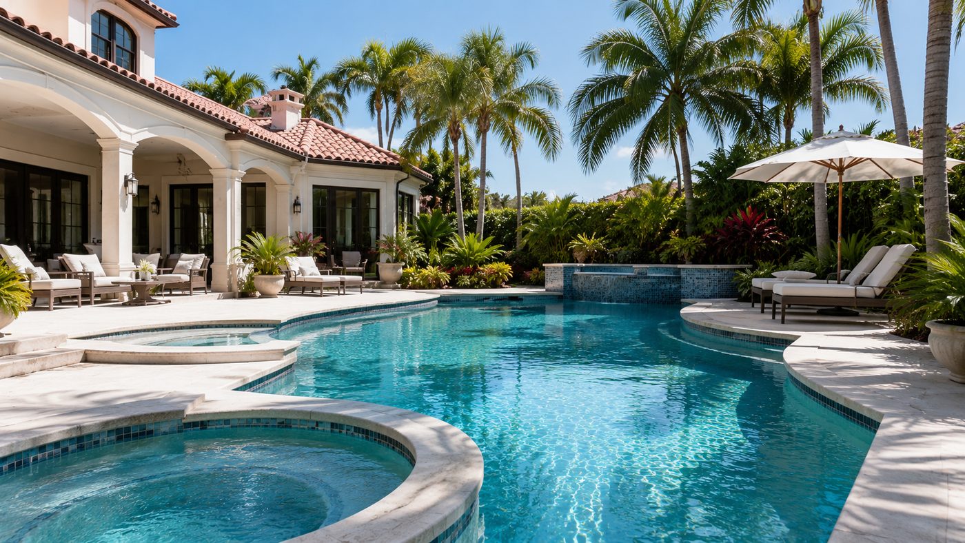 Luxury South Florida vacation home pool